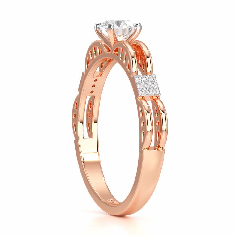 Regal Sparkle Solitaire Ring - Rose Gold - Image 3