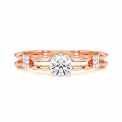 Regal Sparkle Solitaire Ring - Rose Gold - Image 4