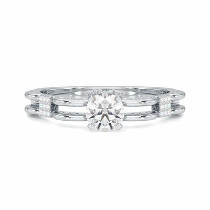 Regal Sparkle Solitaire Ring - White Gold - Image 4