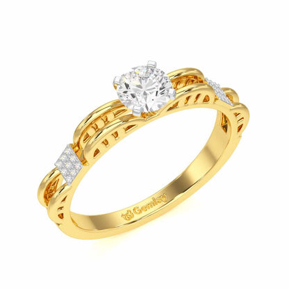 Regal Sparkle Solitaire Ring - Yellow Gold - Image 1
