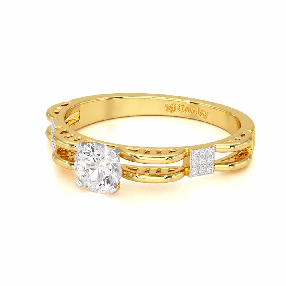 Regal Sparkle Solitaire Ring - Yellow Gold - Image 2