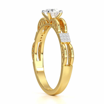 Regal Sparkle Solitaire Ring - Yellow Gold - Image 3