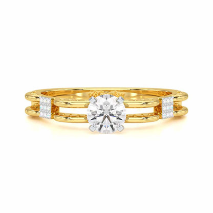 Regal Sparkle Solitaire Ring - Yellow Gold - Image 4