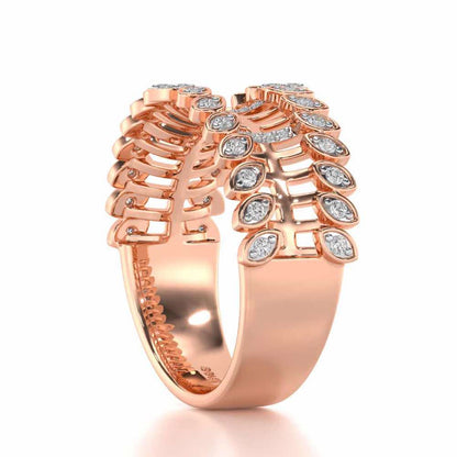Regal Suave Silver Band Ring - Rose Gold - Image 3