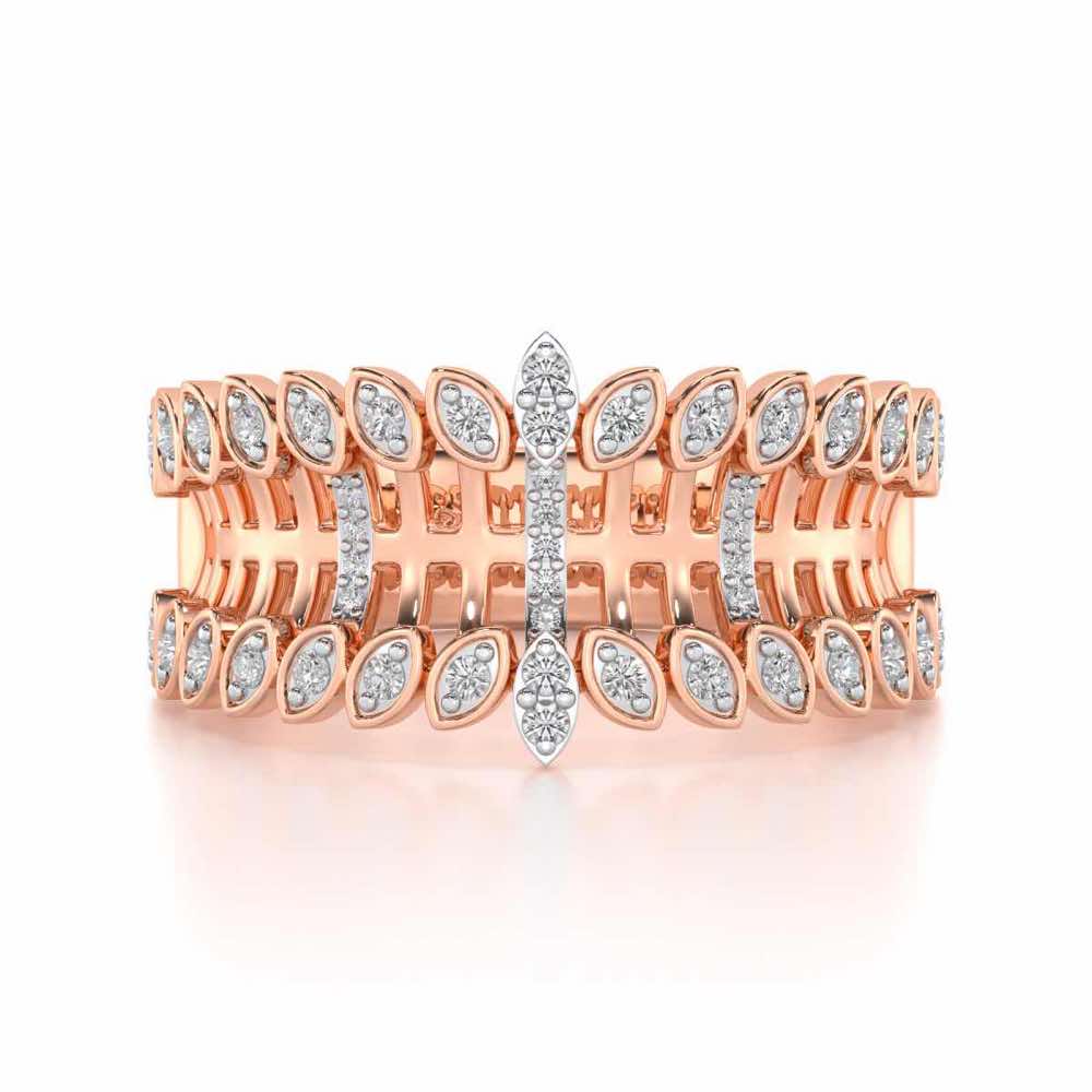 Regal Suave Silver Band Ring - Rose Gold - Image 4