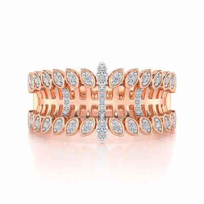 Regal Suave Silver Band Ring - Rose Gold - Image 4