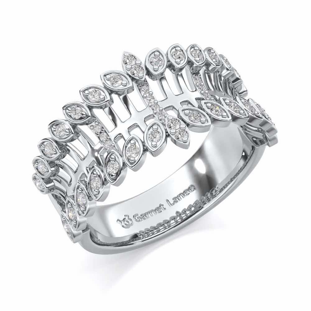 Regal Suave Silver Band Ring - White Gold - Image 1