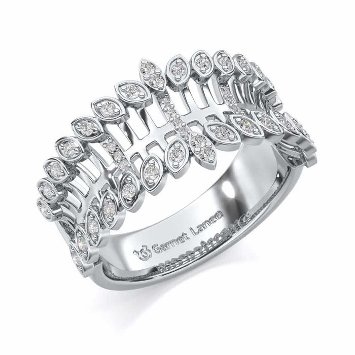 Regal Suave Silver Band Ring - White Gold - Image 1
