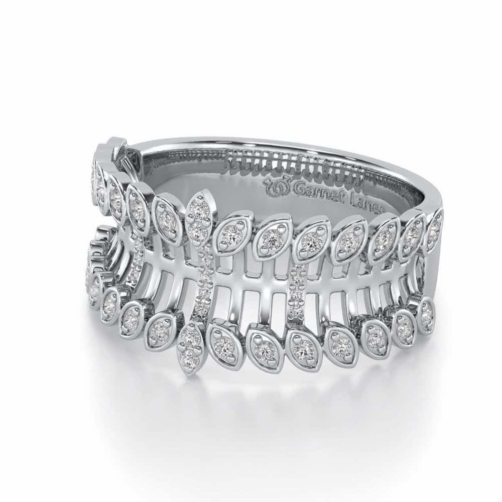 Regal Suave Silver Band Ring - White Gold - Image 2