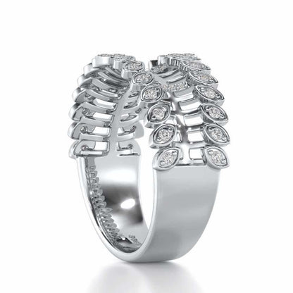 Regal Suave Silver Band Ring - White Gold - Image 3