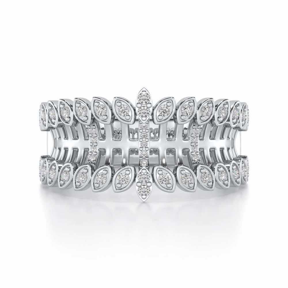 Regal Suave Silver Band Ring - White Gold - Image 4