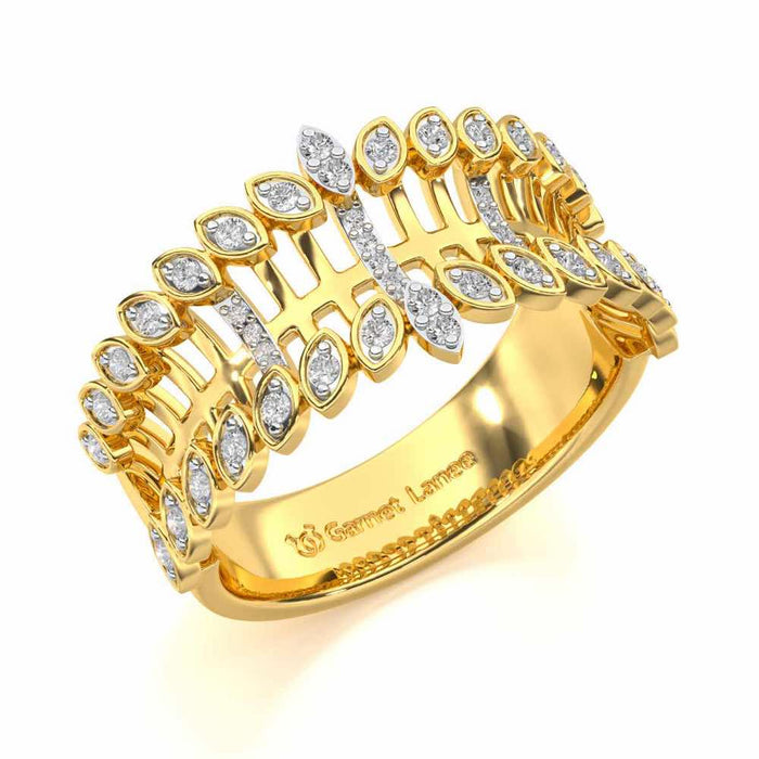 Regal Suave Silver Band Ring - Yellow Gold - Image 1