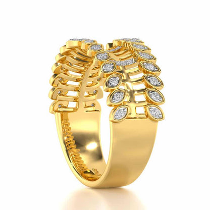 Regal Suave Silver Band Ring - Yellow Gold - Image 3