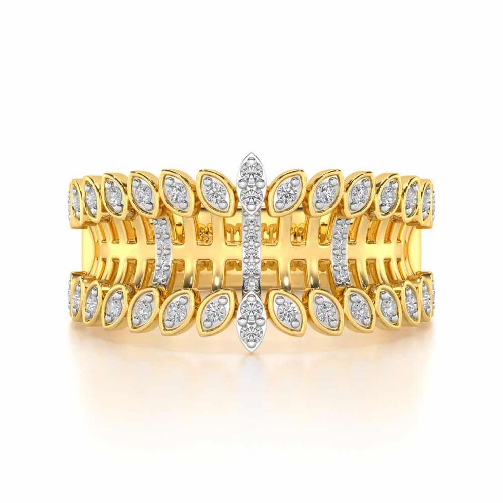 Regal Suave Silver Band Ring - Yellow Gold - Image 4