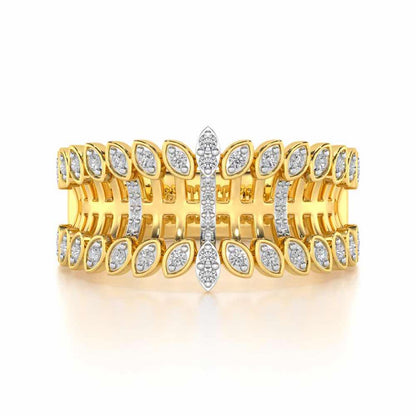 Regal Suave Silver Band Ring - Yellow Gold - Image 4