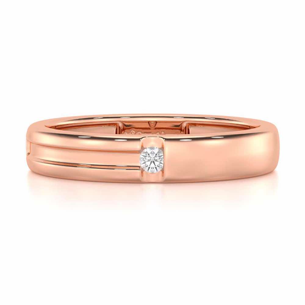 Regal Unity Men Solitaire Ring - Rose Gold - Image 4