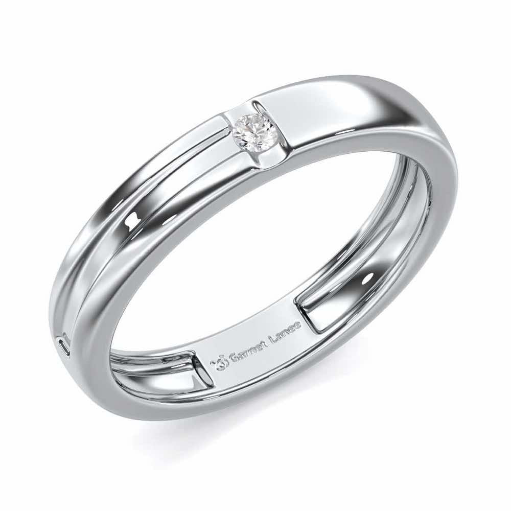 Regal Unity Men Solitaire Ring - White Gold - Image 1
