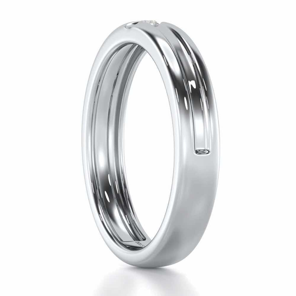 Regal Unity Men Solitaire Ring - White Gold - Image 3