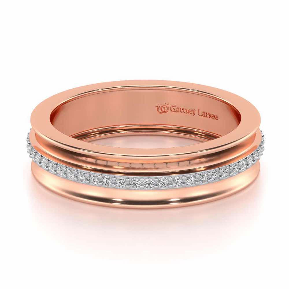 Regalia Silver Band Ring - Rose Gold - Image 2