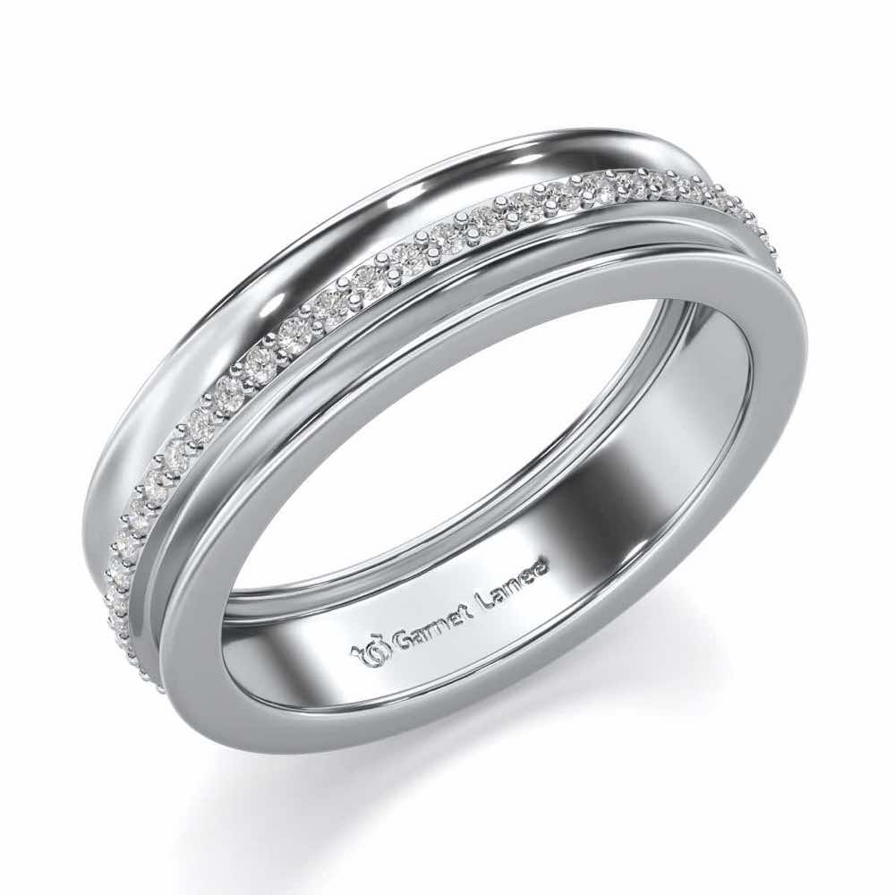 Regalia Silver Band Ring - White Gold - Image 1