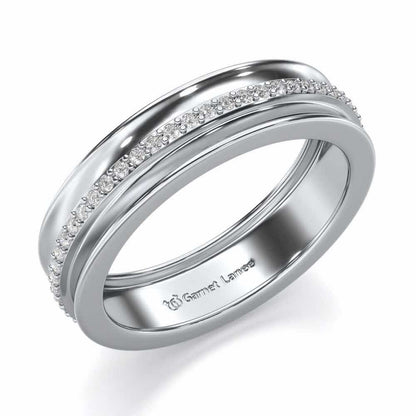 Regalia Silver Band Ring - White Gold - Image 1
