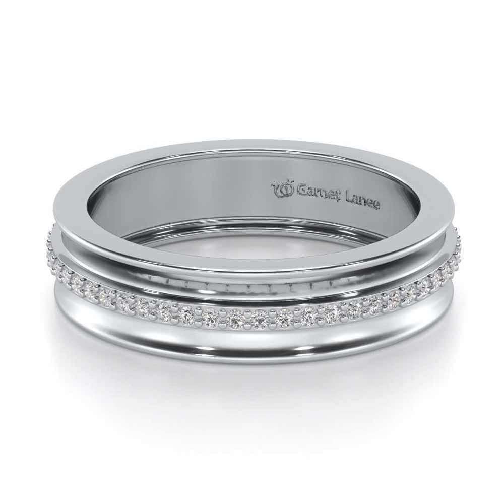 Regalia Silver Band Ring - White Gold - Image 2