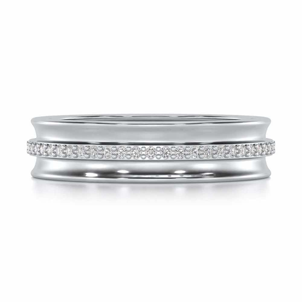 Regalia Silver Band Ring - White Gold - Image 4