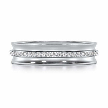 Regalia Silver Band Ring - White Gold - Image 4