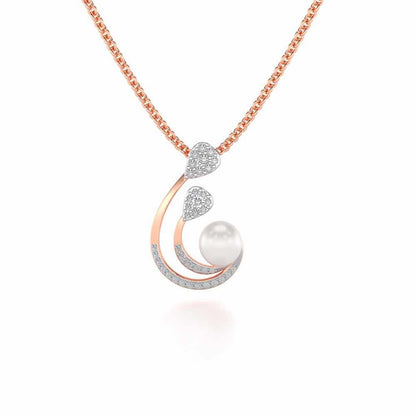 Regalia Silver Pearl Pendant - Rose Gold - Image 2
