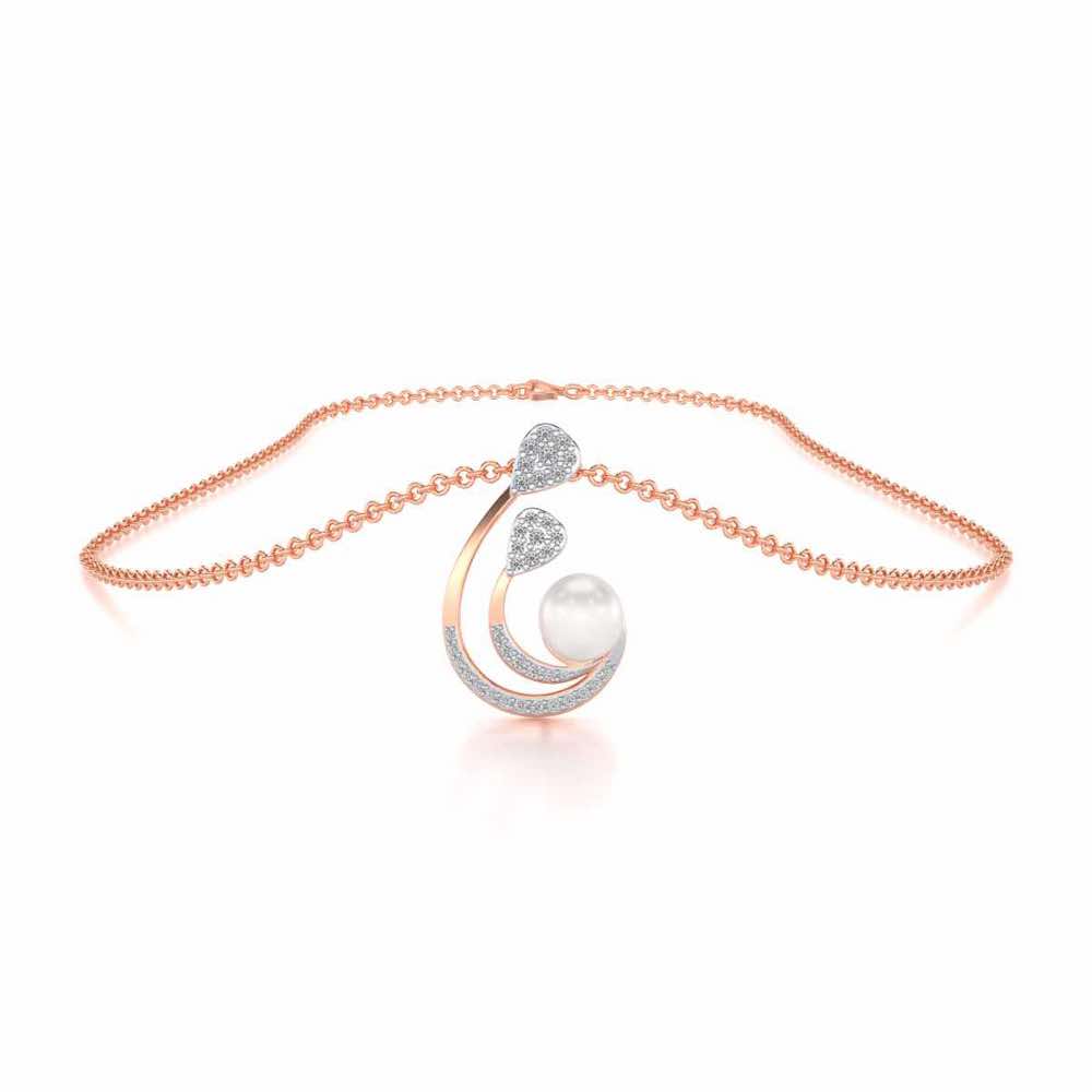 Regalia Silver Pearl Pendant - Rose Gold - Image 3
