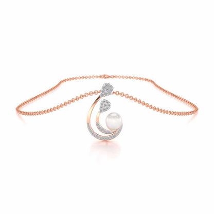 Regalia Silver Pearl Pendant - Rose Gold - Image 3