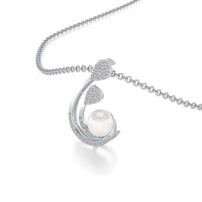 Regalia Silver Pearl Pendant - White Gold - Image 1