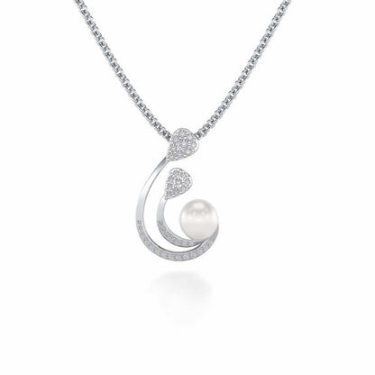Regalia Silver Pearl Pendant - White Gold - Image 2