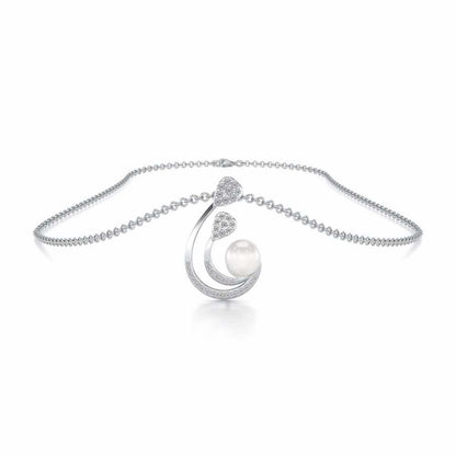 Regalia Silver Pearl Pendant - White Gold - Image 3
