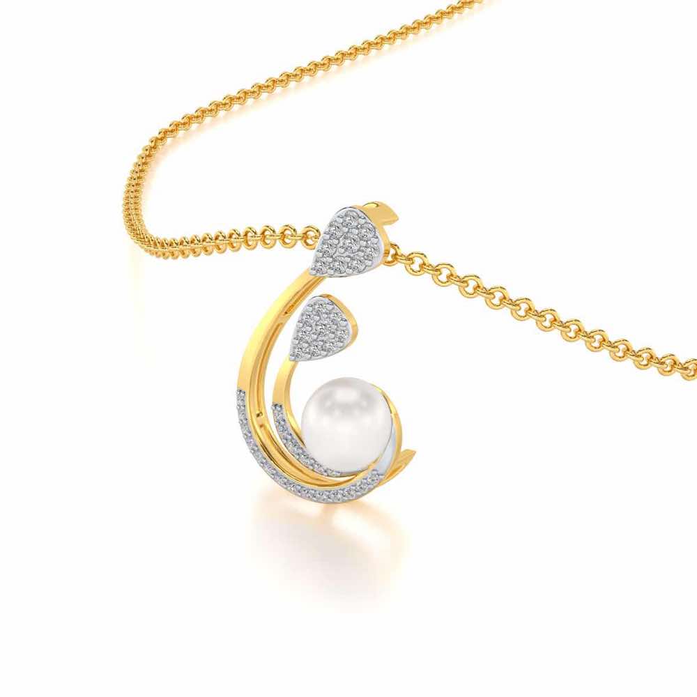 Regalia Silver Pearl Pendant - Yellow Gold - Image 1