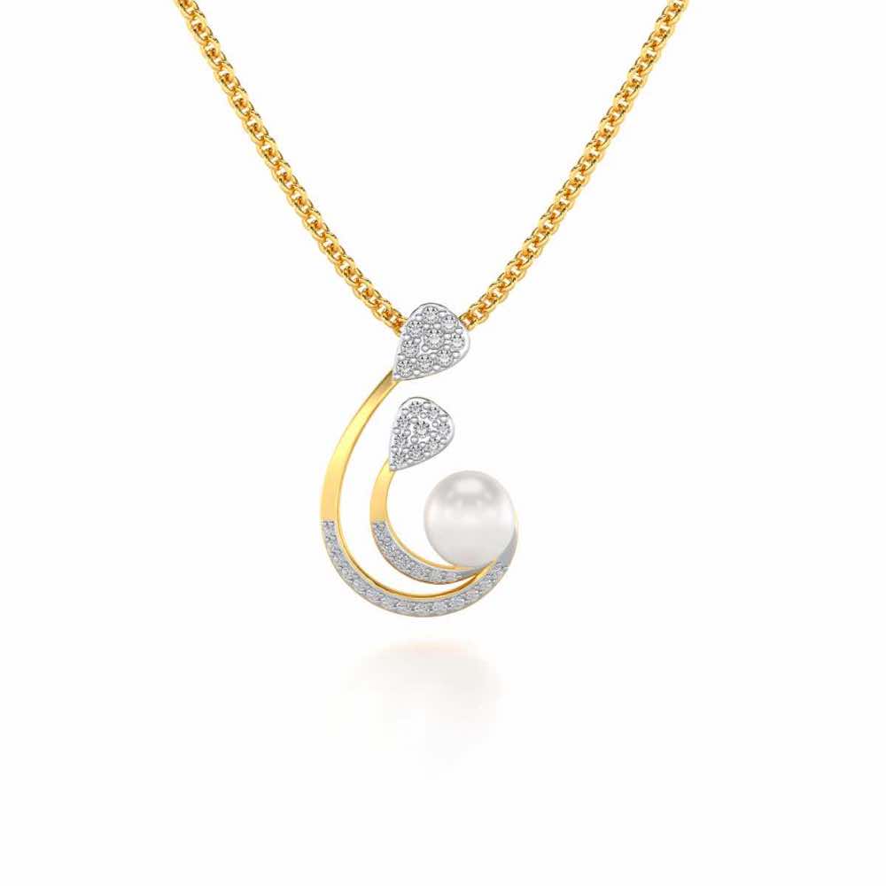 Regalia Silver Pearl Pendant - Yellow Gold - Image 2