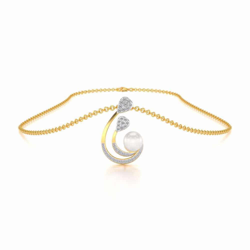 Regalia Silver Pearl Pendant - Yellow Gold - Image 3