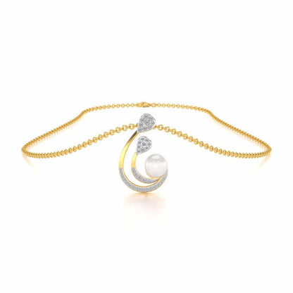 Regalia Silver Pearl Pendant - Yellow Gold - Image 3