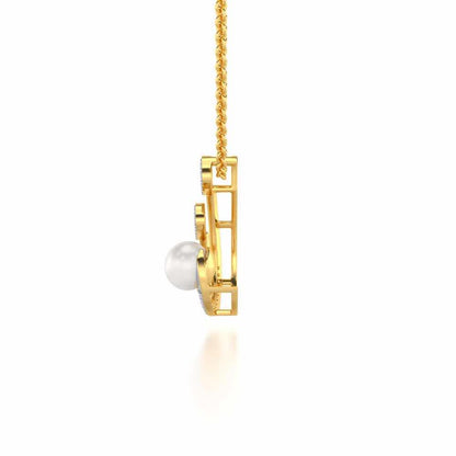 Regalia Silver Pearl Pendant - Yellow Gold - Image 4