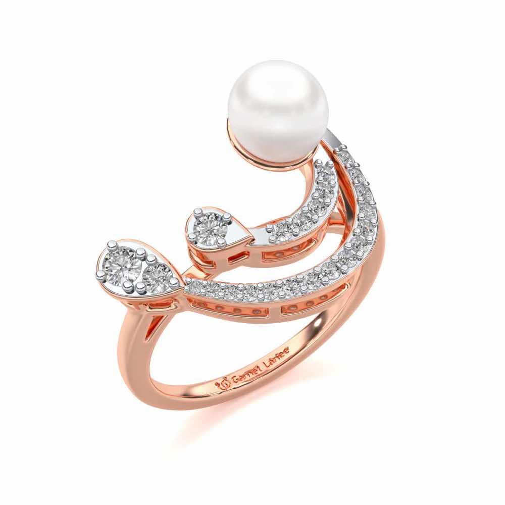 Regalia Silver Pearl Ring - Rose Gold - Image 1