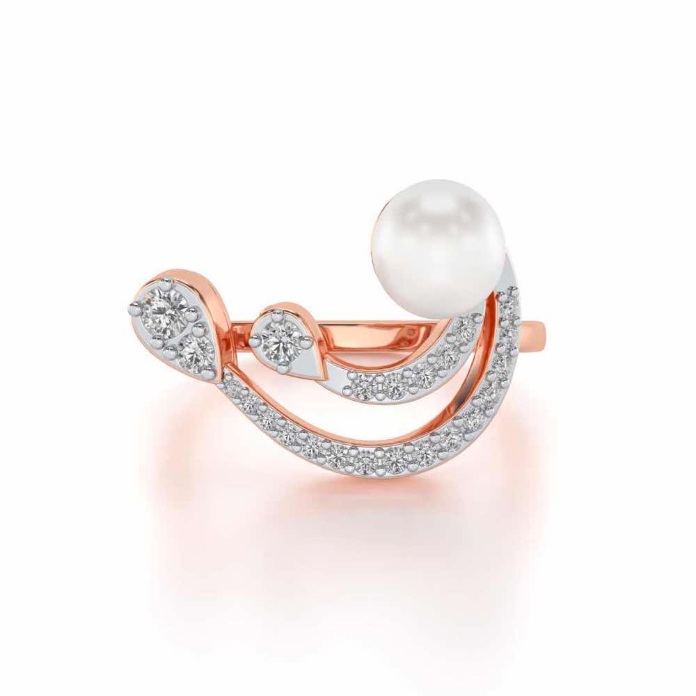 Regalia Silver Pearl Ring - Rose Gold - Image 4