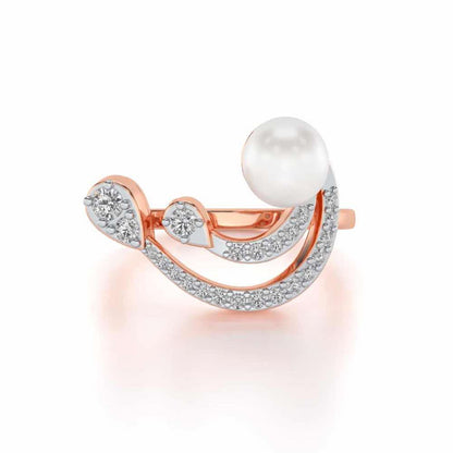 Regalia Silver Pearl Ring - Rose Gold - Image 4