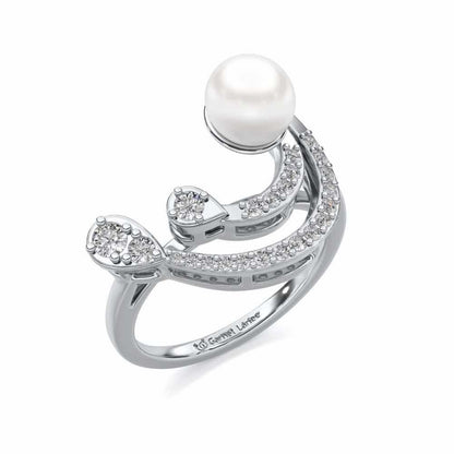 Regalia Silver Pearl Ring - White Gold - Image 1