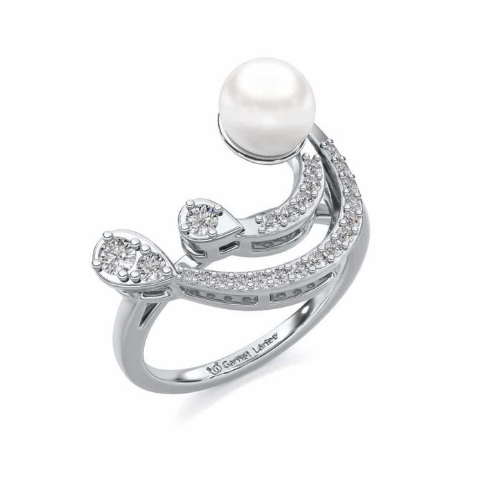 Regalia Silver Pearl Ring - White Gold - Image 1
