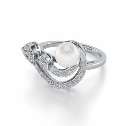 Regalia Silver Pearl Ring - White Gold - Image 2