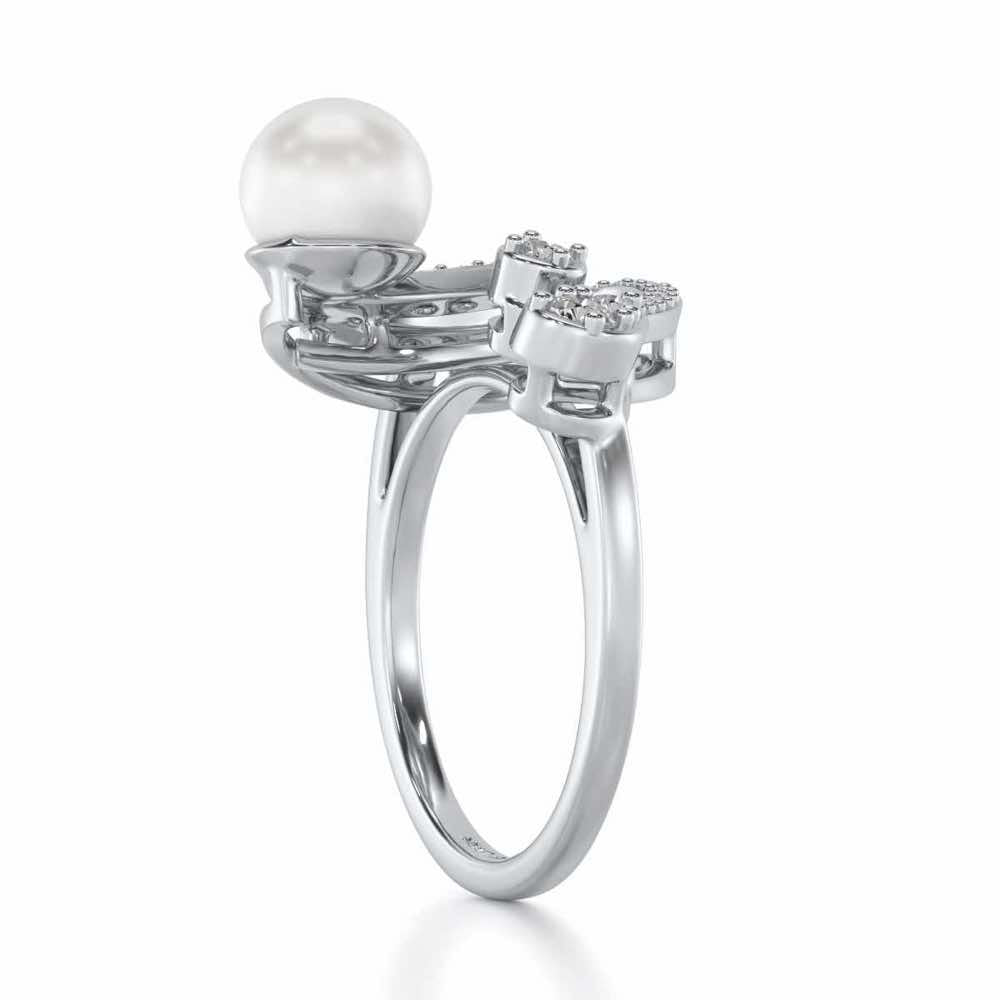 Regalia Silver Pearl Ring - White Gold - Image 3