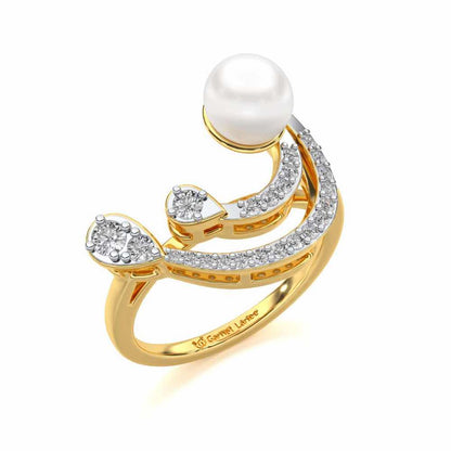 Regalia Silver Pearl Ring - Yellow Gold - Image 1