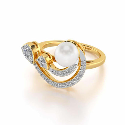 Regalia Silver Pearl Ring - Yellow Gold - Image 2