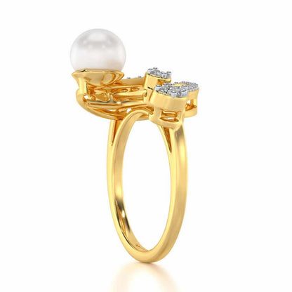 Regalia Silver Pearl Ring - Yellow Gold - Image 3