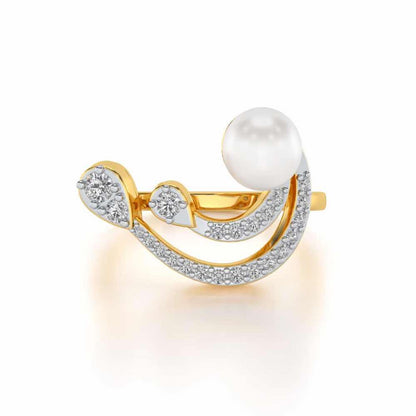 Regalia Silver Pearl Ring - Yellow Gold - Image 4